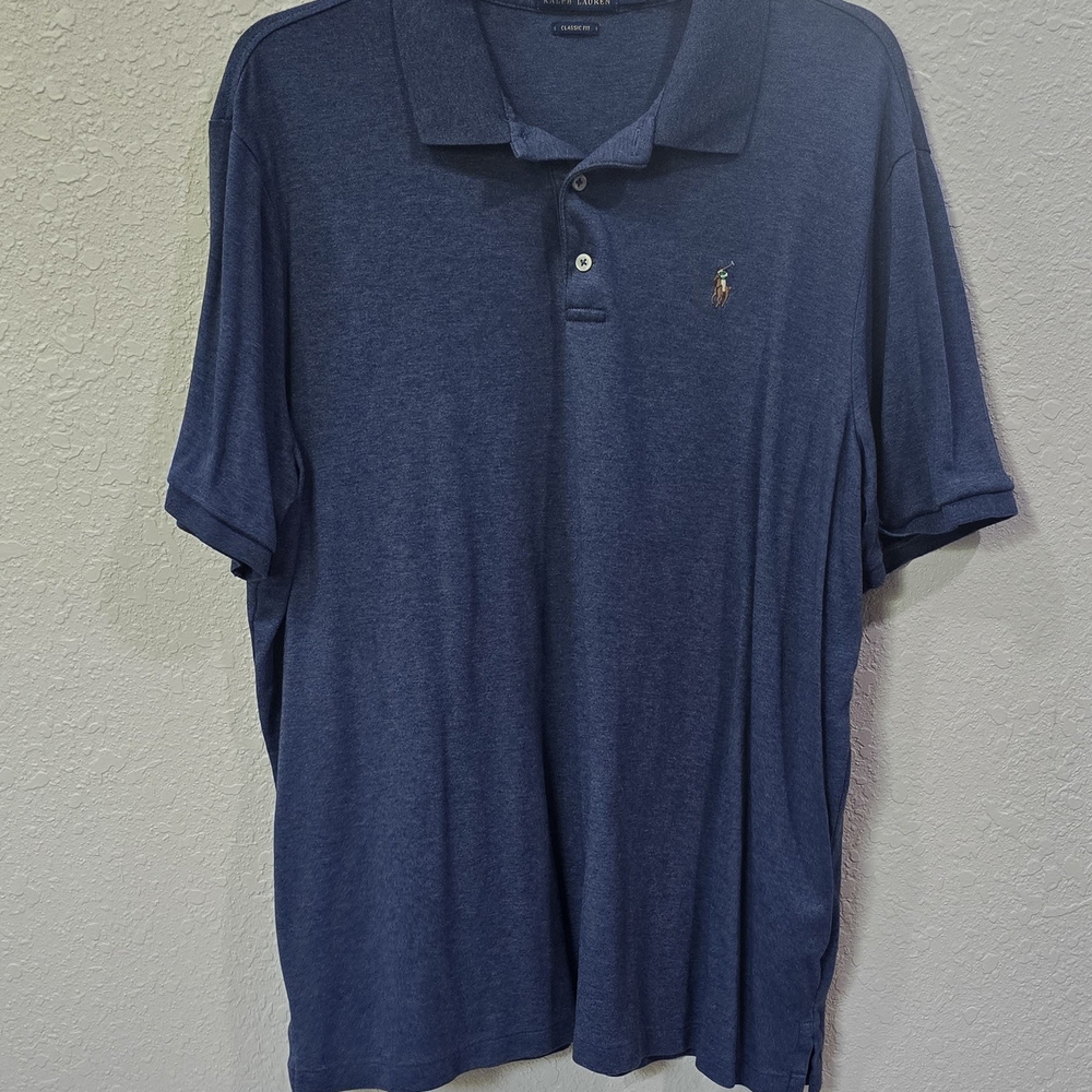 Ralph Lauren Blue Polo Shirt Casual Cotton Blend